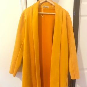 YELLOW FAUX SUEDE ZARA JACKET